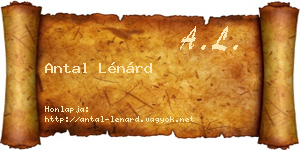 Antal Lénárd névjegykártya
