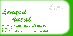 lenard antal business card